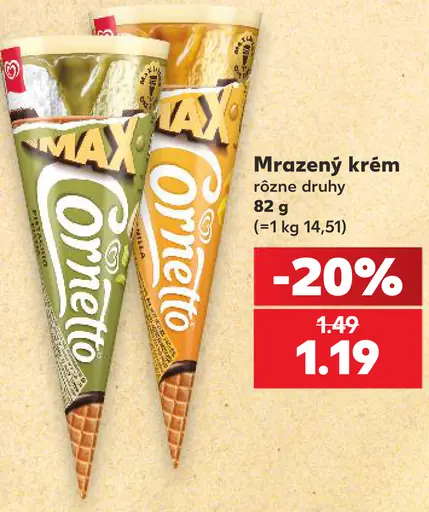 Cornetto mrazený krém rôzne druhy
