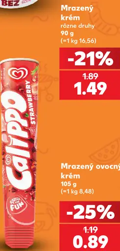 Calippo Strawberry mrazený ovocný krém