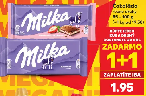 Čokoláda rôzne druhy Milka