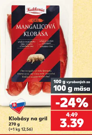 Mangalicová klobása na gril