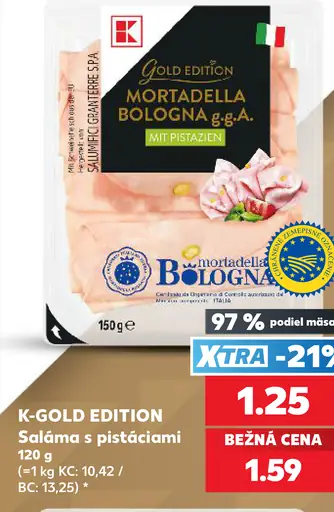 K-Gold Edition Mortadella Bologna g.g.A. saláma s pistáciami