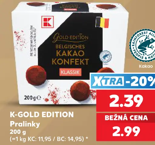 K-Gold Edition belgické kakaové pralinky Klassik