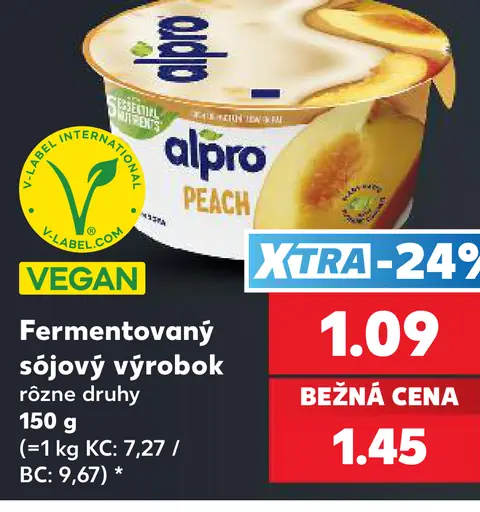 Alpro fermentovaný sójový výrobok s broskyňou, rôzne druhy