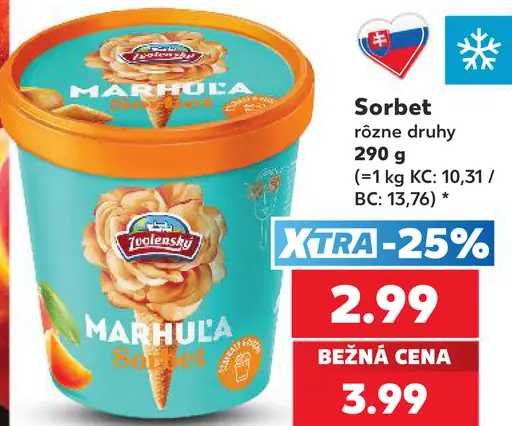 Zvolenský sorbet, rôzne druhy