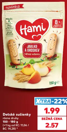Hami Detské sušienky jablko broskyňa