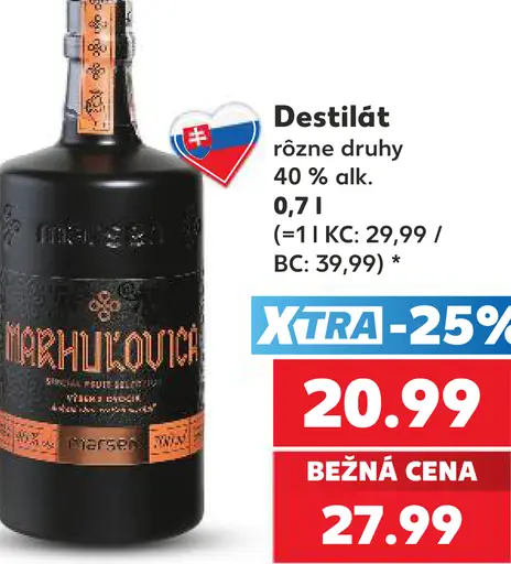Destilát rôzne druhy