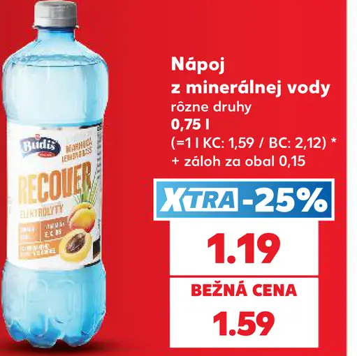 Nápoj z minerálnej vody rôzne druhy