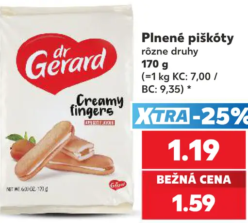 Dr. Gerard plnené piškóty, rôzne druhy