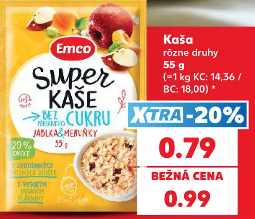 Emco Super kaše, rôzne druhy