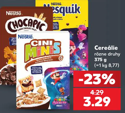 Nestlé cereálie – Chocapic, Nesquik alebo Cini Minis