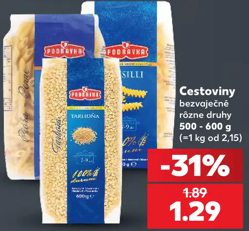 Podravka Cestoviny rôzne druhy
