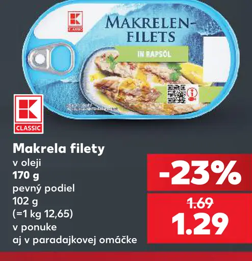 K-Classic Makrela filety v oleji