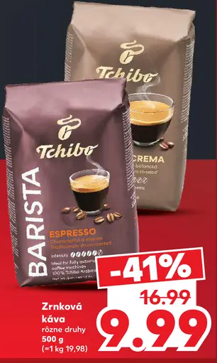 Tchibo zrnková káva, rôzne druhy: Barista Espresso, Crema