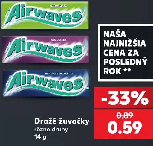 Airwaves dražé žuvačky rôzne druhy