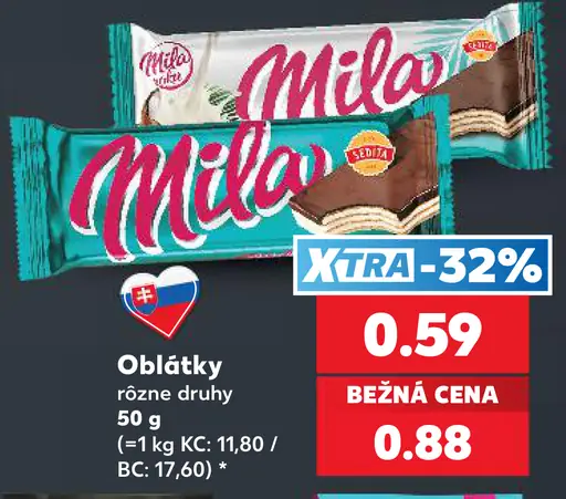 Mila oplátky, rôzne druhy