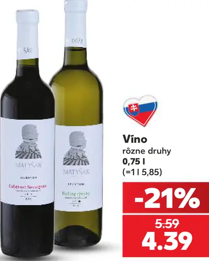 Matyšák víno červené alebo biele
