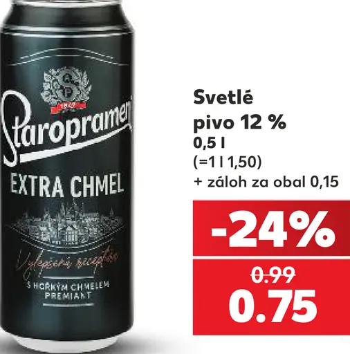 Staropramen svetlé pivo 12 %