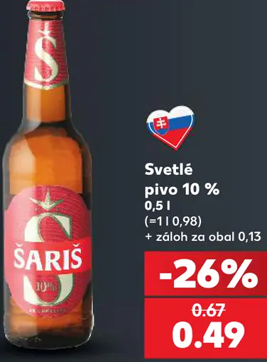 Šariš Světlé pivo 10%