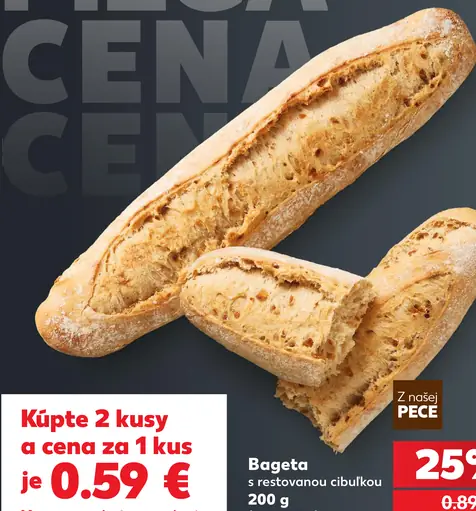 Bageta s restovanou cibuľkou