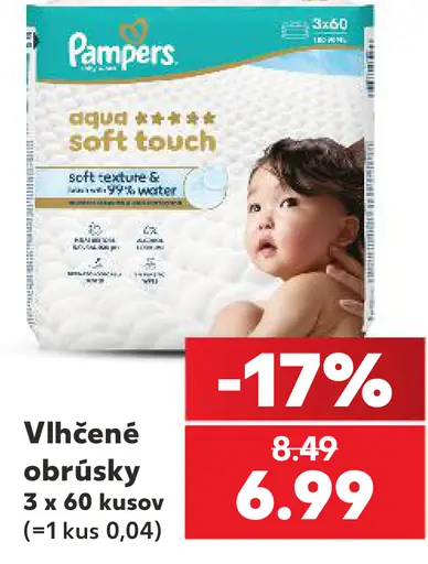 Pampers vlhčené obrúsky, aqua a soft touch