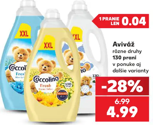 Occolino Fresh aviváž, 130 praní, rôzne varianty