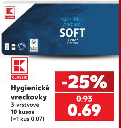 K-Classic Hygienické vreckovky 3-vrstvové