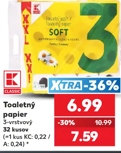 K-Classic Toaletný papier 3-vrstvový