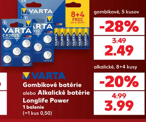 VARTA gombíkové batérie