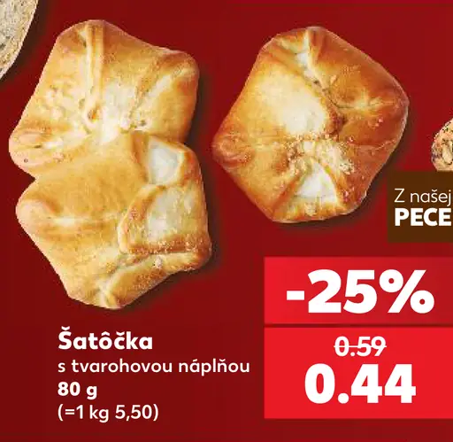 Z našej pece šatočka s tvarohovou náplňou