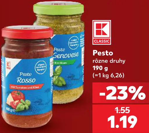 K Classic pesto rôzne druhy