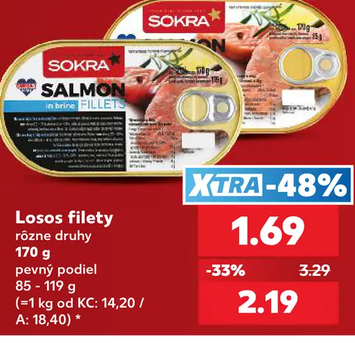 SOKRA lososové filety, rôzne druhy