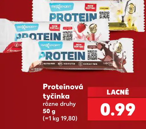 MaxSport proteín tyčinka rôzne druhy