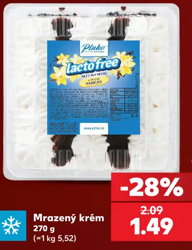 Pinko mrazený krém Lactofree, vanilkový