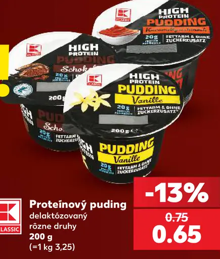 K-Classic proteínový pudding, bezlaktózový, rôzne druhy