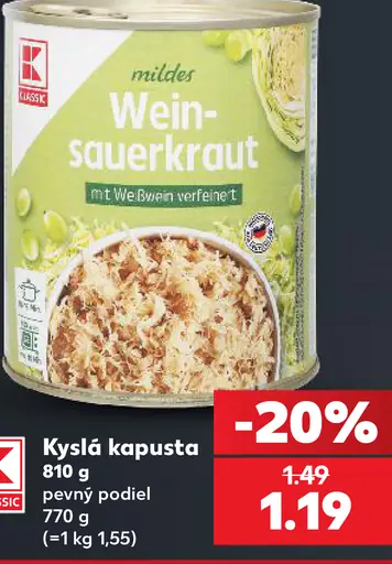 K-Classic Kyslá kapusta