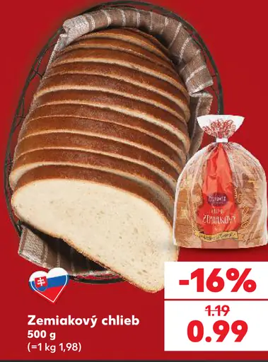 Zemiakový chlieb krájaný