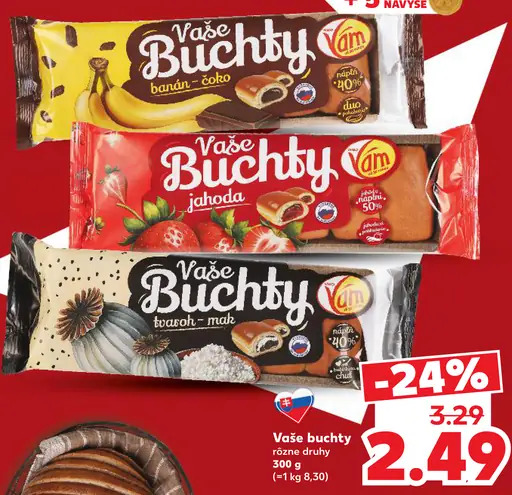 Vaše buchty – banán-čoko, jahoda, tvaroh-mak, rôzne druhy