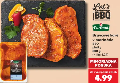 Pureland bravčové karé v marináde BBQ plátky