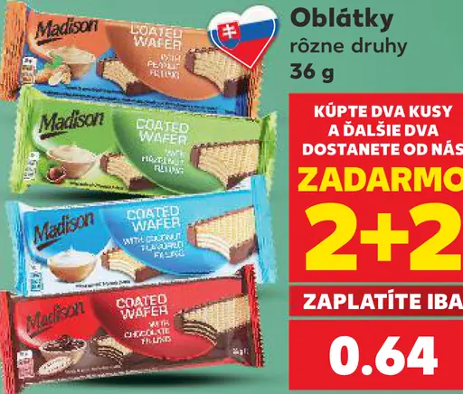 Madisson oblátky, rôzne druhy