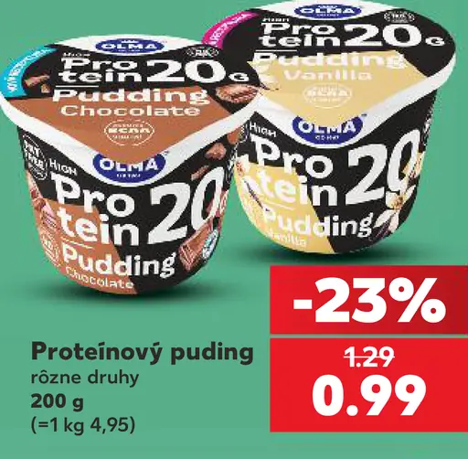 Olma proteinový puding, rôzne druhy