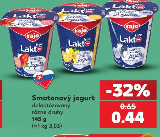 Smotanový jogurt delaktózovaný rôzne druhy