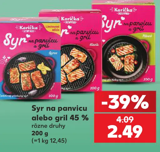 Karitka Syr na panvicu alebo gril 45%