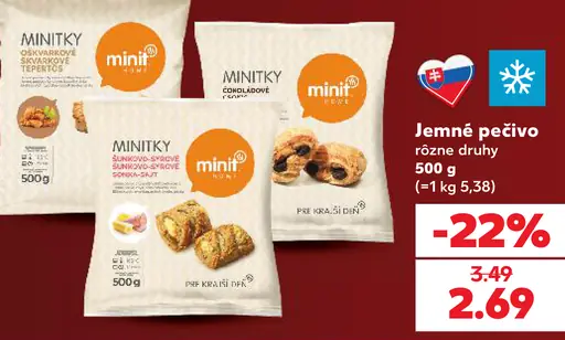 Minit Jemné pečivo, rôzne druhy