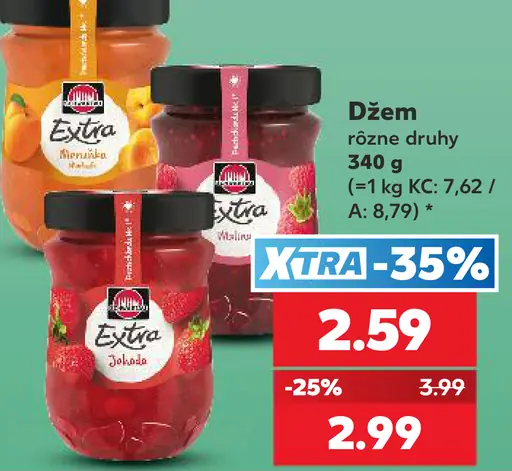 Extra džem rôzne druhy