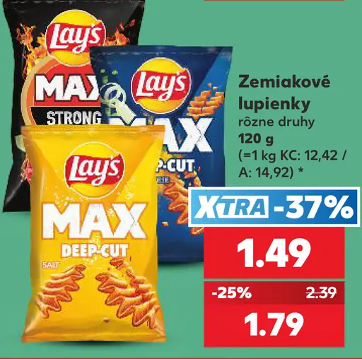 Lay's zemiakové lupienky rôzne druhy