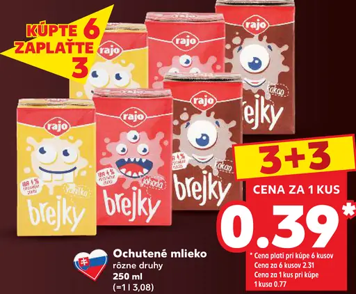 Rajo Brejky ochutené mlieko