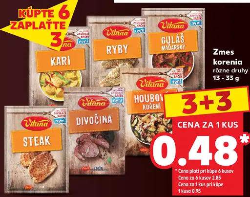 Vitana zmes korenia – Kari, Ryby, Guláš maďarský, Hubové korenie, Divočina a Steak