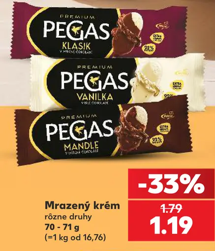 Pegas Premium nanuky – čokoládové, vanilkové a mandľové