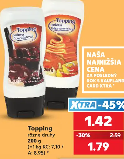 Topping, rôzne druhy
