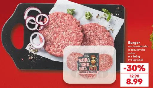 Burger mix hovädzieho a bravčového mäsa